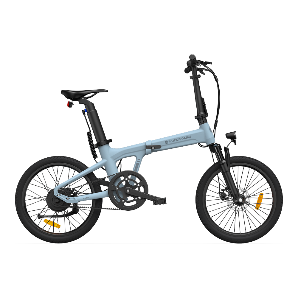 ADO AIR20S folding electric bicycle in Pastel Blue color