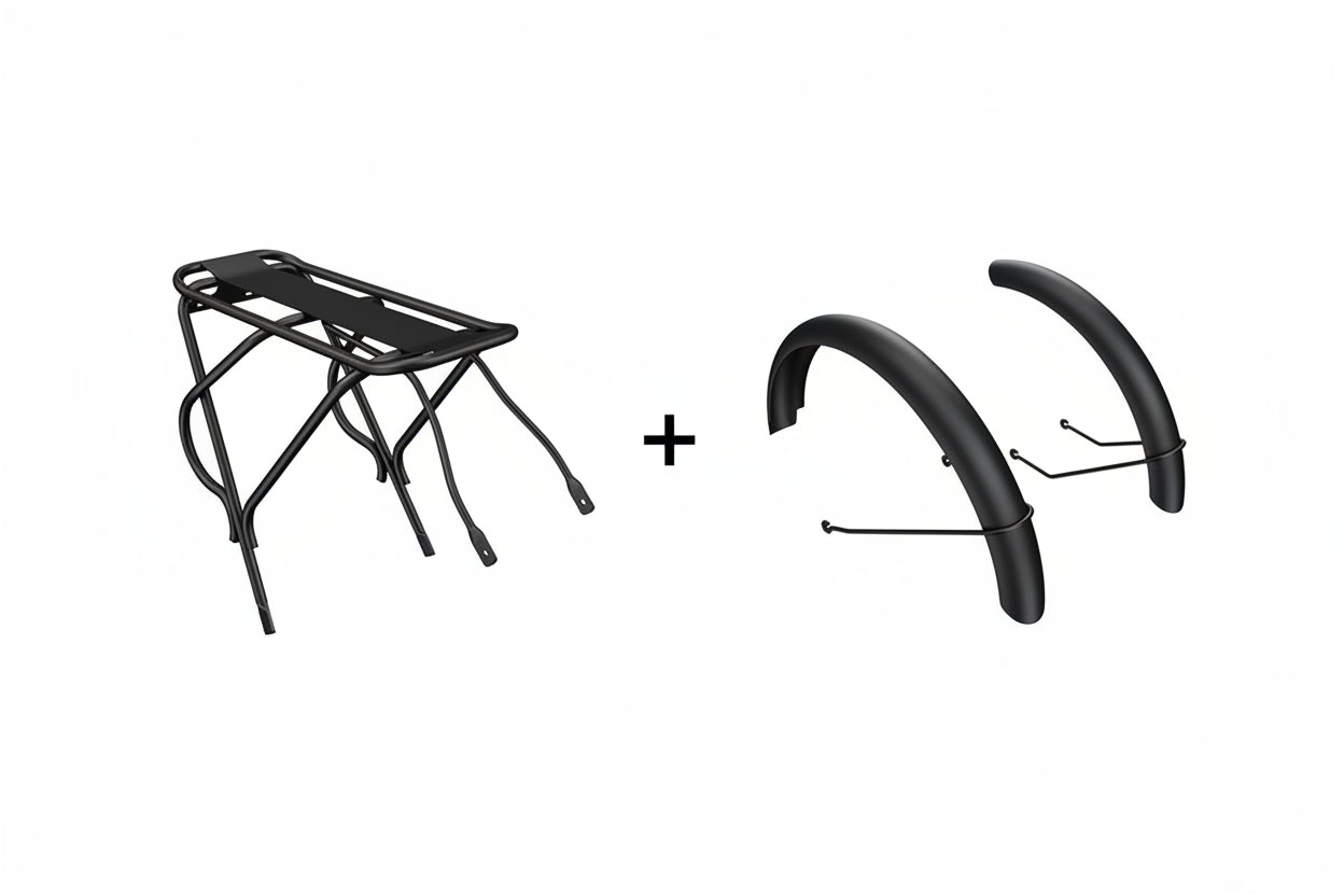 ADO AIR20S Rear Rack and steel Mudguard