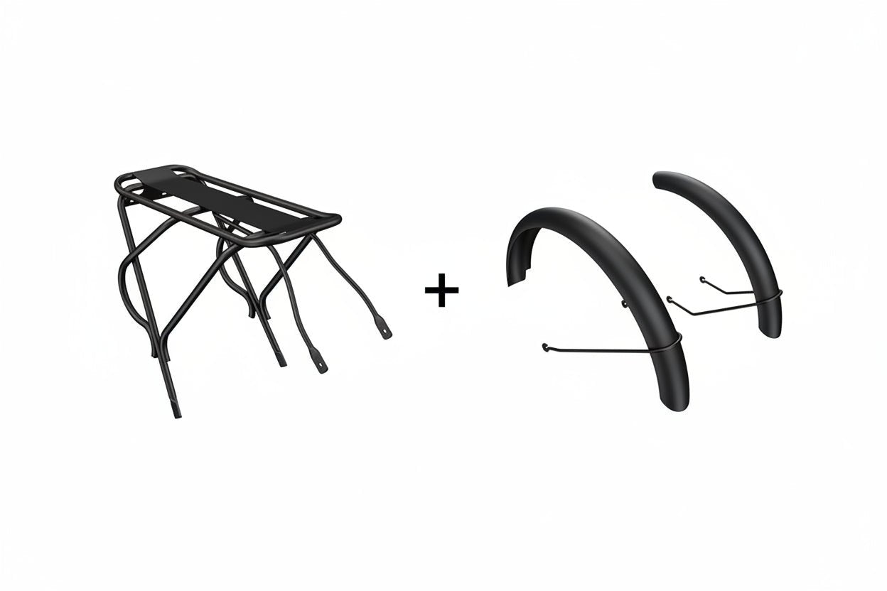 ADO AIR20S Rear Rack and steel Mudguard