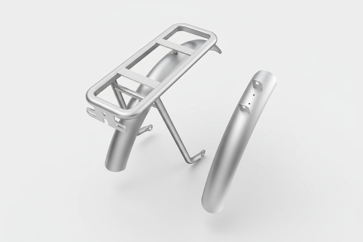 ADO Air Carbon rear rack and mudguard Silver
