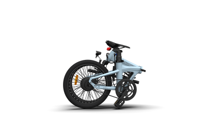 ADO AIR20S folded electric bicycle in Indigo Blue color