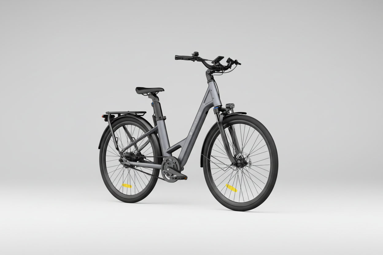 Vélo ADO Canada AIR28 ULTRA road bike with grey frame, aerodynamic design, and lightweight aluminum construction.